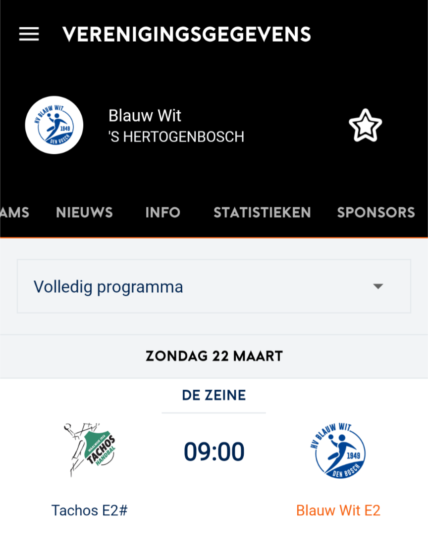 Handbal-app nieuws en info